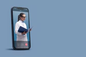 Doctor on Smartphone Video Call