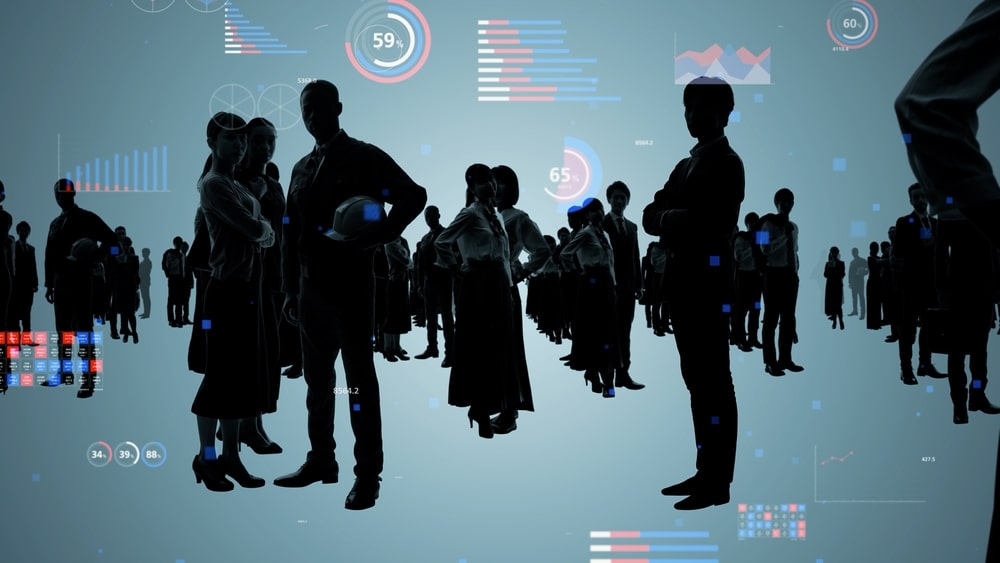 Silhouette of multinational people