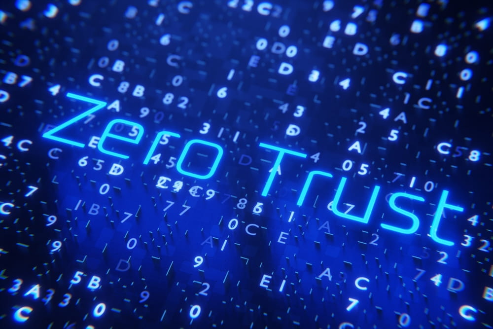Zero trust on digital background